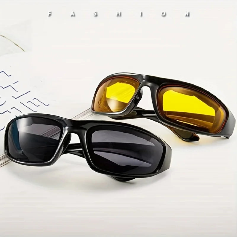 Rynx | 1pc Sports Glasses Combo, windproof Bicycle Glasses Outdoor Glasses with yellow & gray lenses durable frame sports accessories