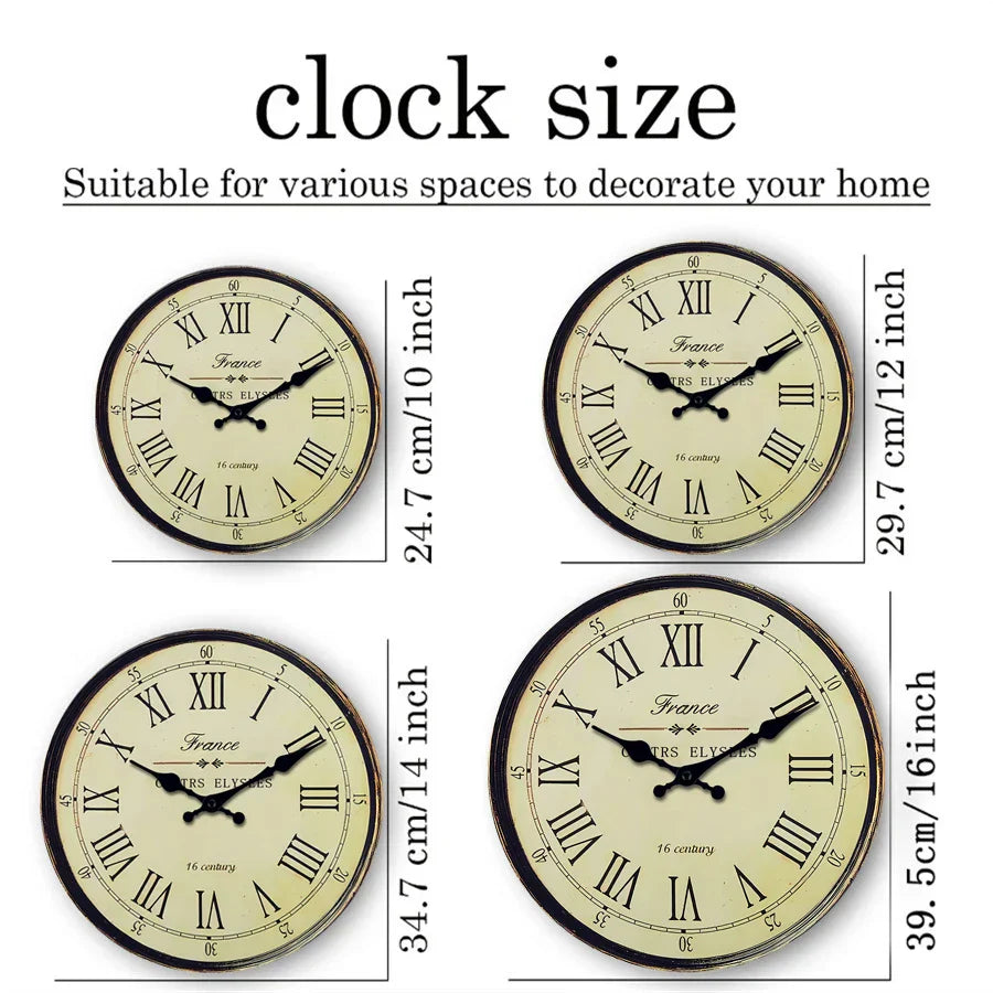 Rynx | Wall Clock - Classic French Design - Silent Quartz Movement