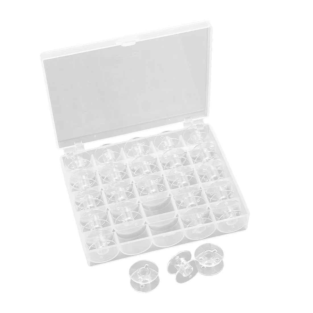 Rynx | 25/20 Colors Set Bobbin Thread Polyester Spools - Sewing Machine Bobbins with Storage Box for Embroidery and Sewing Accessories