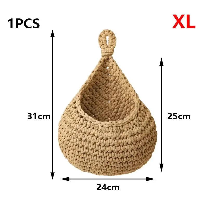 Rynx | Sustainable Bohemian Jute Rope Hanging Basket for Elegant Fruit Presentation