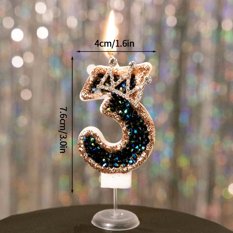 Rynx | Crown Number Candles for Birthdays – Digital 0-9 Cake Decoration with Ocean Starfish and Seashells Cake Topper for Anniversary and Special Days