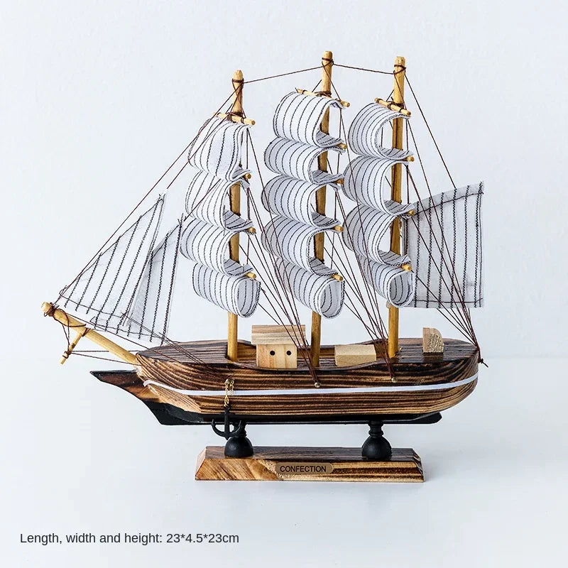 RYNX | New Wooden Sailing Boat Model Office Living Room Decoration Craft Nautical Decoration Creative Model Home Decor Birthday Gift