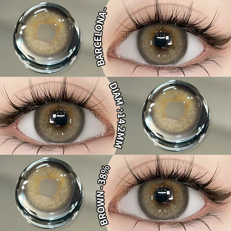 Rynx | New Fashion Colored Contact Lenses Naturally Brown Contact Blue Lenses Gray Pupils Cosmetic Colored Lenses Green Eye Lenses