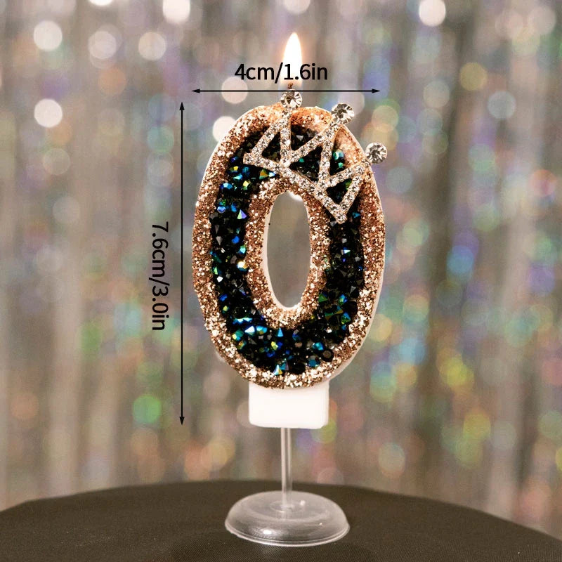 Rynx | Crown Number Candles for Birthdays – Digital 0-9 Cake Decoration with Ocean Starfish and Seashells Cake Topper for Anniversary and Special Days