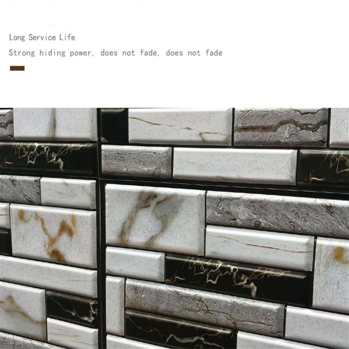 Rynx | Self-Adhesive Tile Wall Sticker | 3D PVC Covers for Kitchen Cupboard Bathroom | Waterproof Home Decor Wallpaper