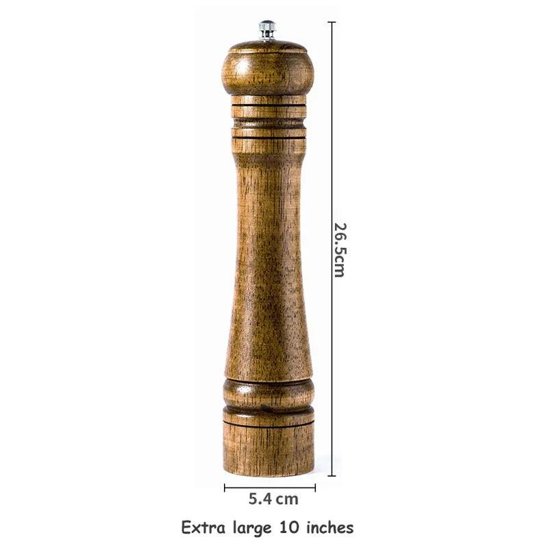 Rynx | Stylish Wood Salt and Pepper Mill Set with Adjustable Ceramic Mechanisms and Elegant Stand