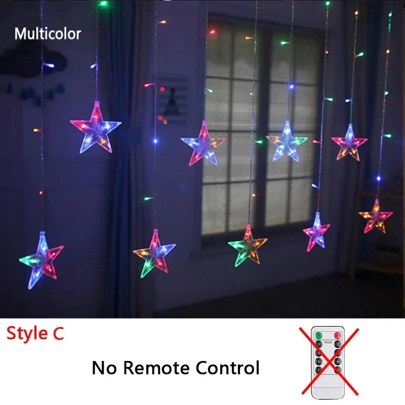 Rynx | 220V/110V/Battery Christmas Lights 2025 Light String Fairy Garland Curtain Decor for Holiday Party Christmas 2024 New Year's Decoration