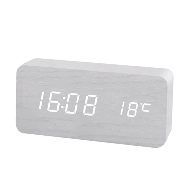 RYNX | Natural Wooden Digital Clock White