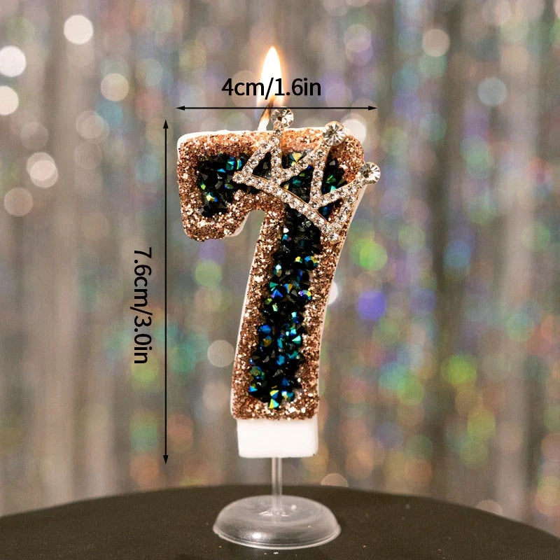 Rynx | Crown Number Candles for Birthdays – Digital 0-9 Cake Decoration with Ocean Starfish and Seashells Cake Topper for Anniversary and Special Days