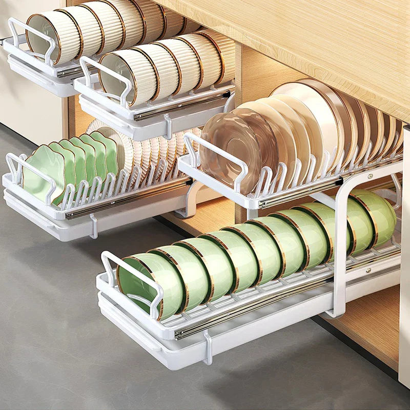 Rynx | Kitchen Cabinet Sliding Storage Dish Rack