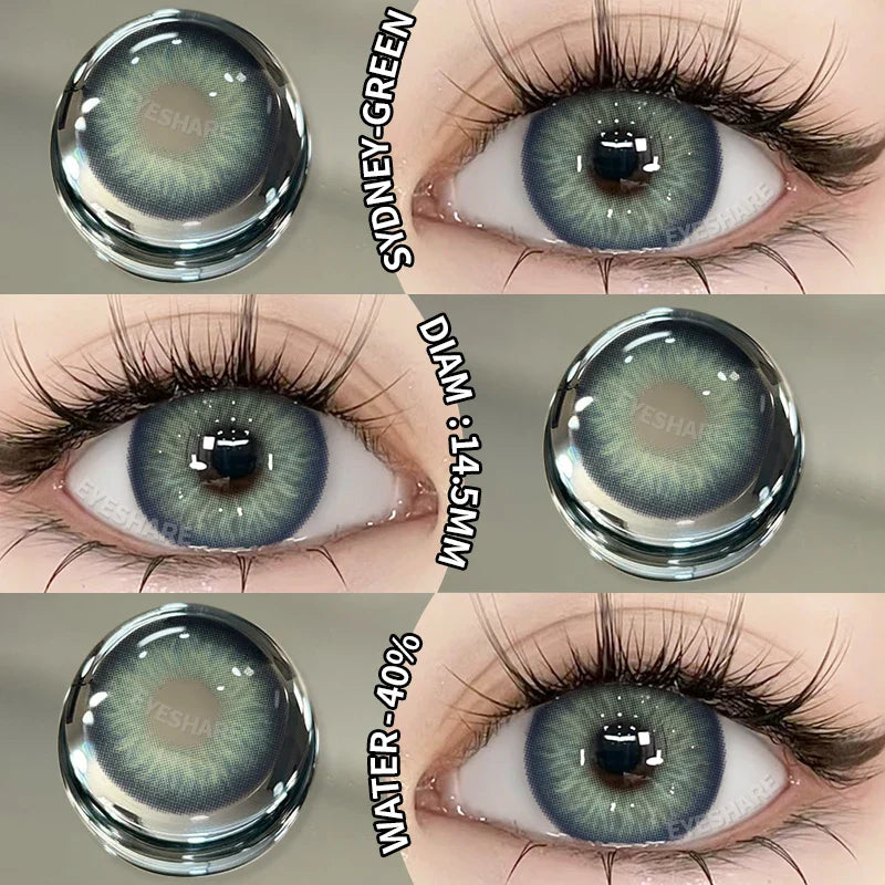 Rynx | New Fashion Colored Contact Lenses Naturally Brown Contact Blue Lenses Gray Pupils Cosmetic Colored Lenses Green Eye Lenses