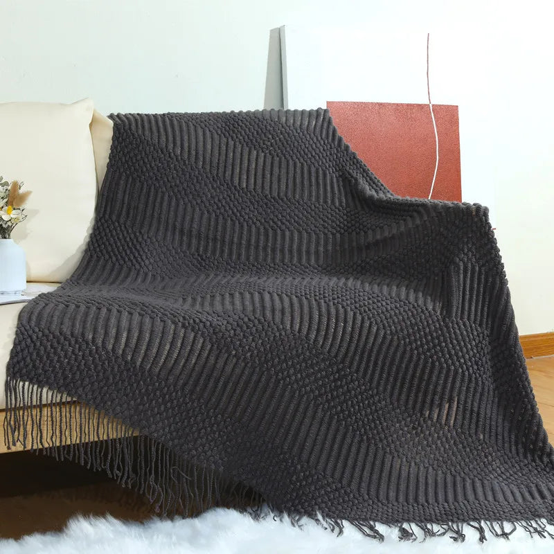 Rynx | purple diamond knit blanket