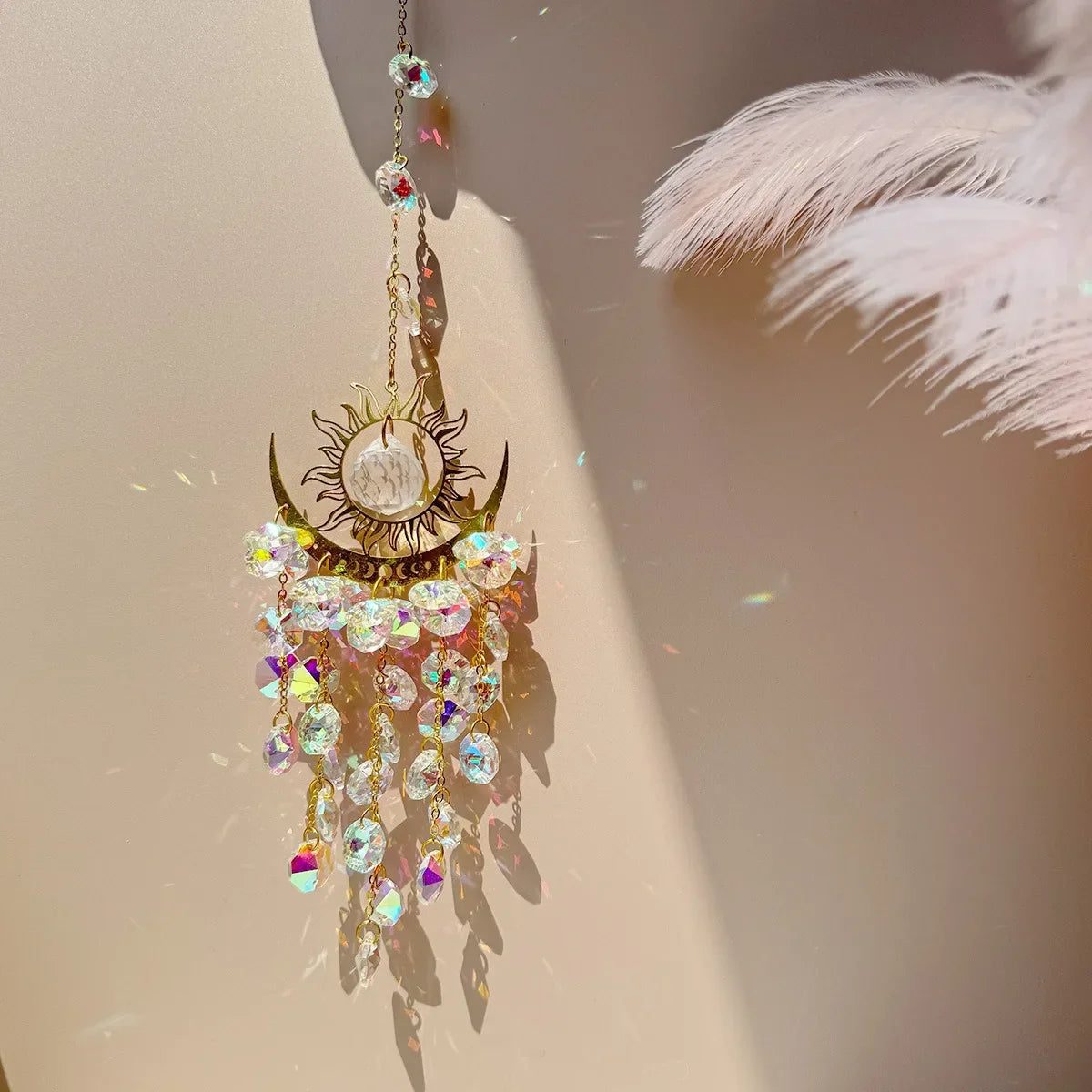 Rynx | Radiant Moonlit Quartz Prism Suncatcher