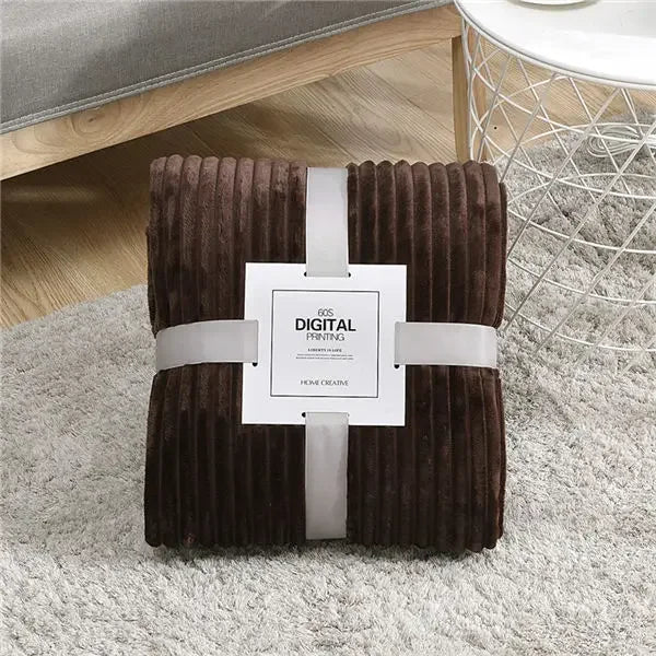 Rynx | Soft Ribbed Plush Blanket Coffee