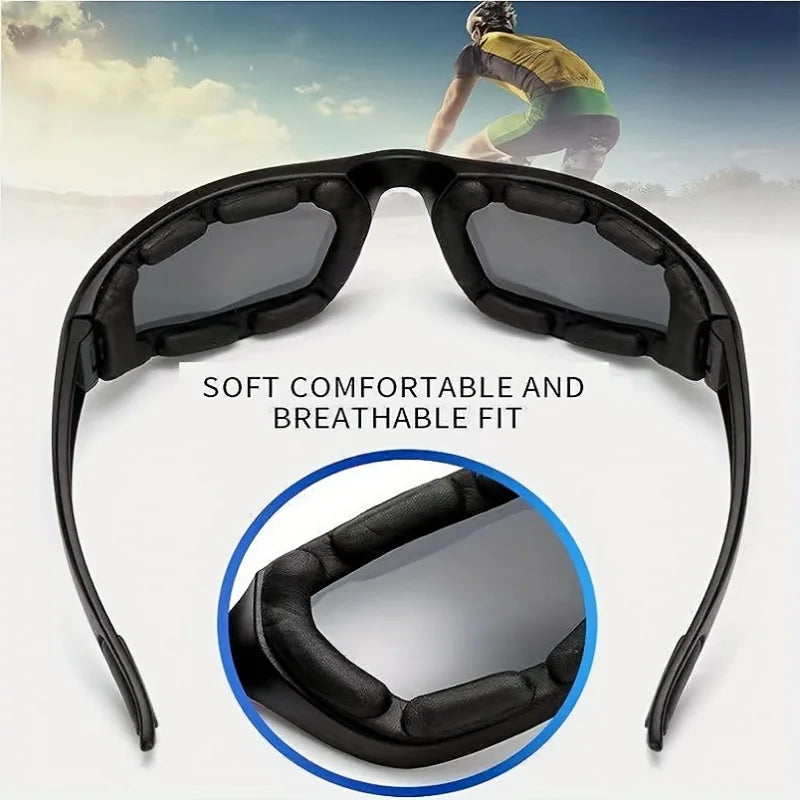 Rynx | 1pc Sports Glasses Combo, windproof Bicycle Glasses Outdoor Glasses with yellow & gray lenses durable frame sports accessories