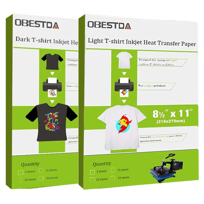 Rynx | Factory Direct 10 Pcs A4 Inkjet Heat Transfer Sublimation Printing Paper: T-Shirt Transfer Paper for Light & Dark Fabric