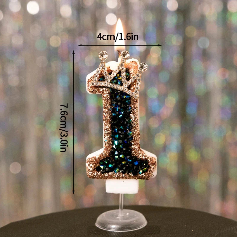 Rynx | Crown Number Candles for Birthdays – Digital 0-9 Cake Decoration with Ocean Starfish and Seashells Cake Topper for Anniversary and Special Days