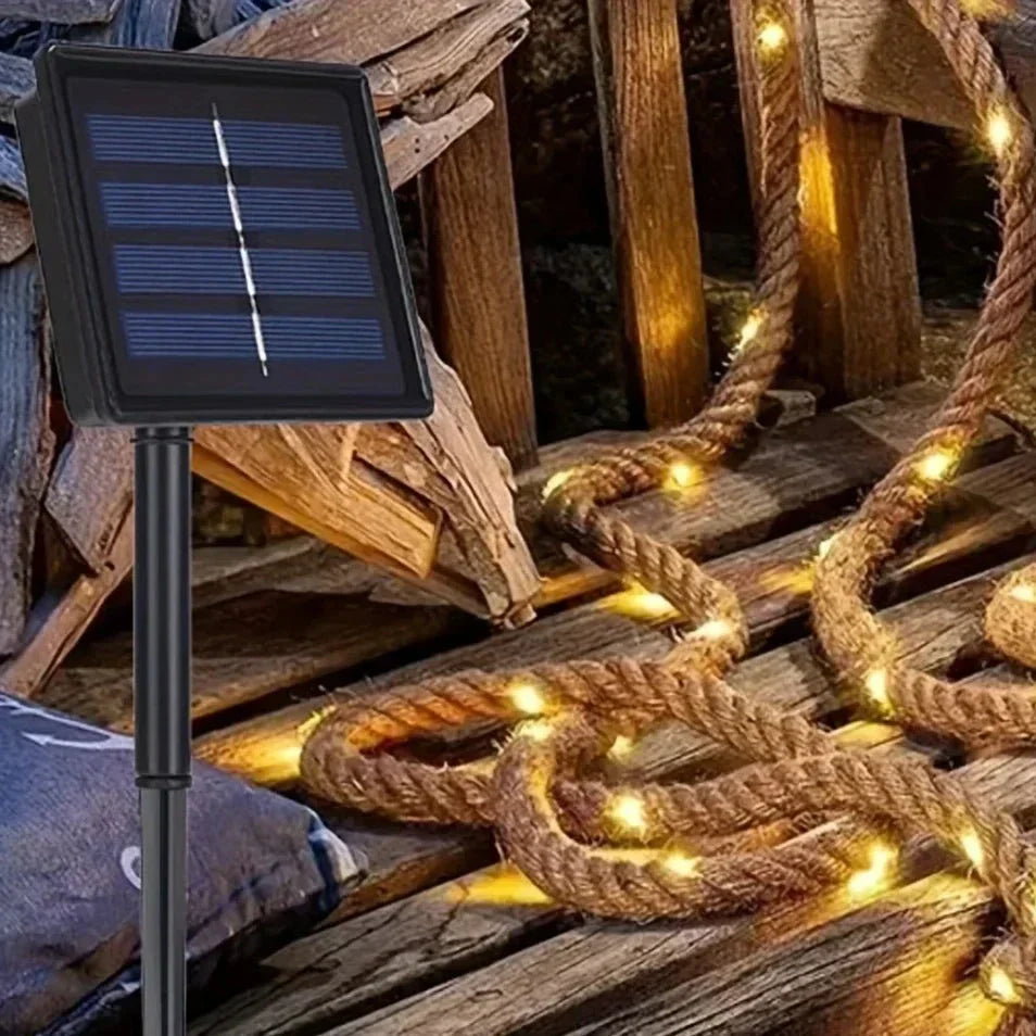 Rynx | SolarRope | Solar-powered hemp rope light | Sustainable decorative lighting for garden & terrace