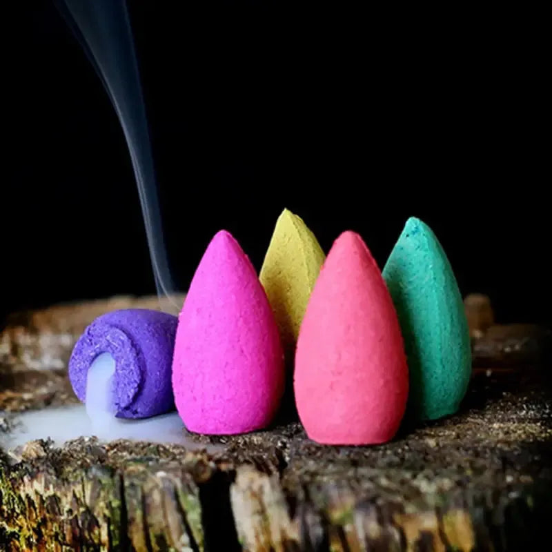 Rynx | Aromatic Bliss Bundle: 20pcs Mix Natural Backflow Incense Cones - Rose, Jasmine, Lavender, Sandalwood Fusion