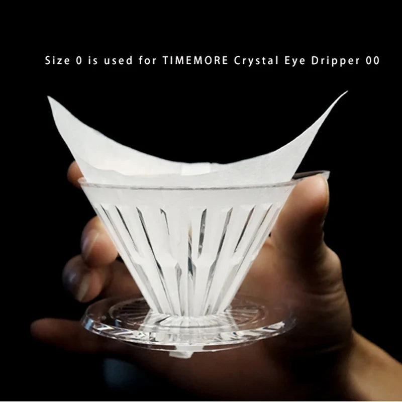 Rynx | TIMEMORE Coffee Pot Filter Paper - 50pcs Hand Drip V-Shaped Filters for American Coffee Machines