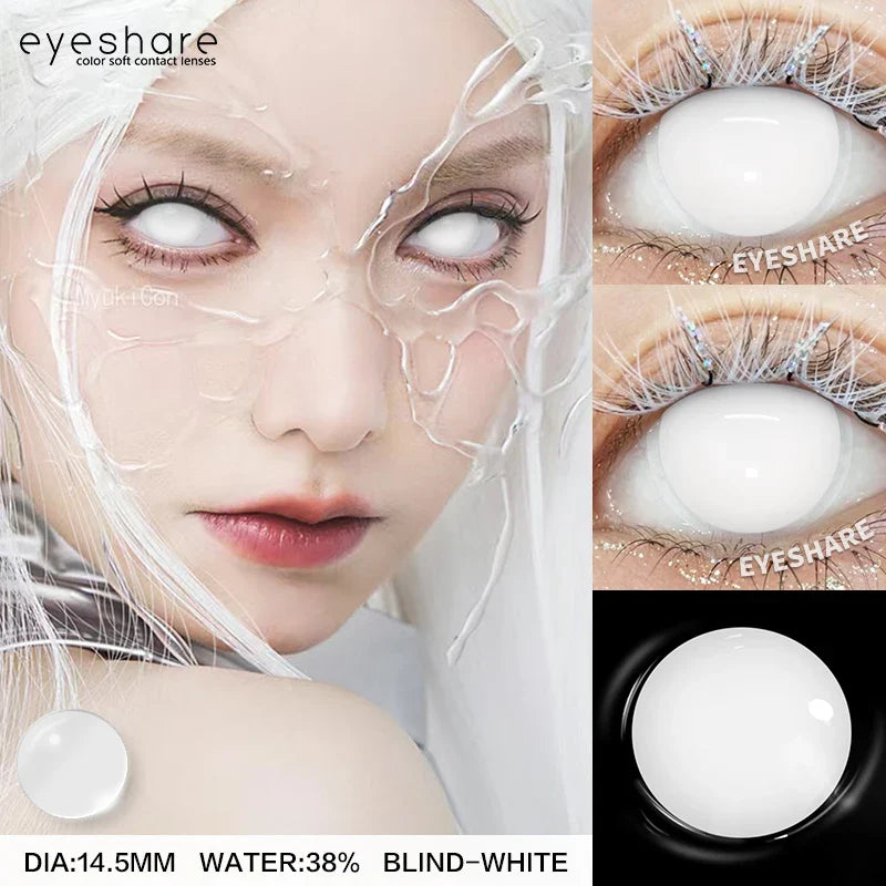 Rynx | 1 Pair Halloween Colored Contact Lenses for Cosplay White Contact Anime Colored Eye Lenses Annual Vampire Red Contact Lens