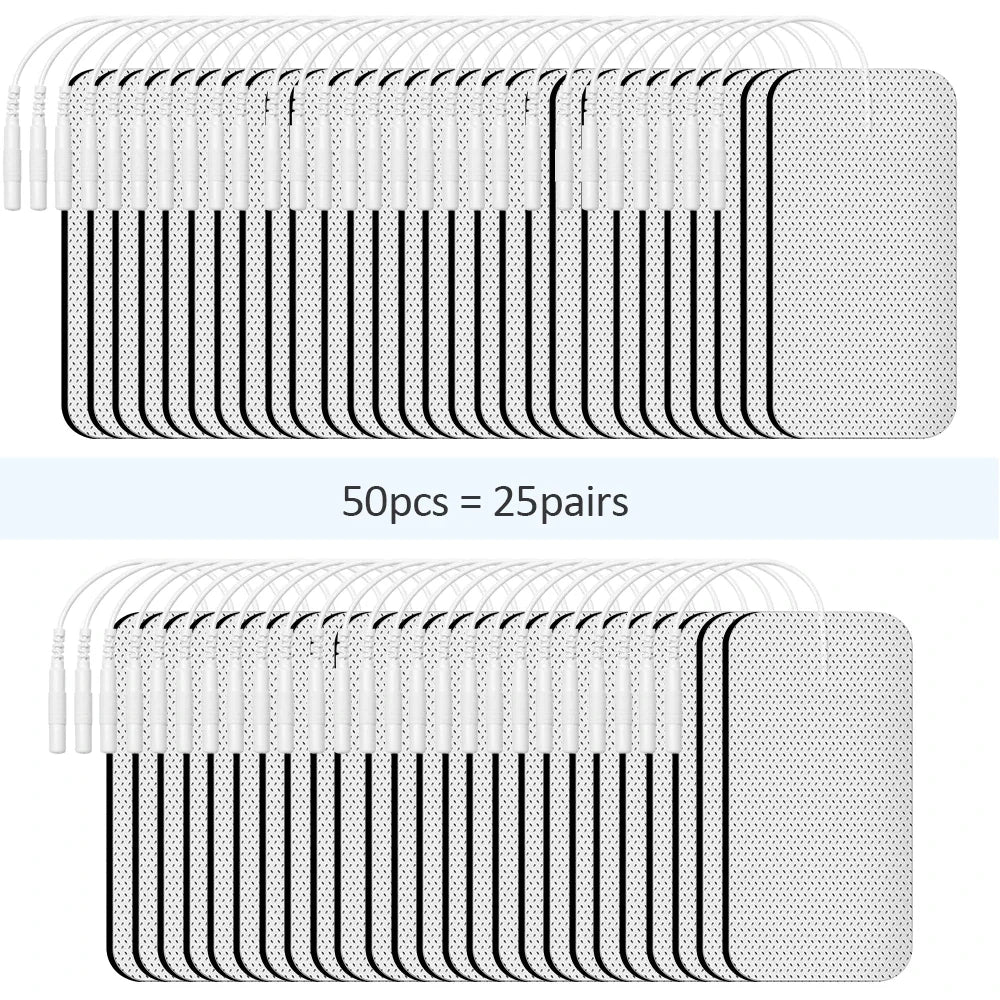 Rynx | Therapeutic TENS Electrode Pads with Conductive Gel - Muscle Stimulator Massage Patches for Physiotherapy Relief & Pressure Pulse Therapy L-50pcs
