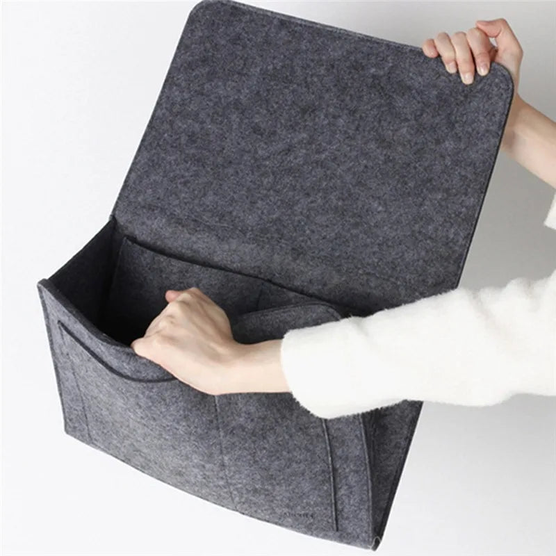 Rynx | Felt Bedside Storage Organizer - Couch and Bed Caddy with Pockets for TV Remote Control and More