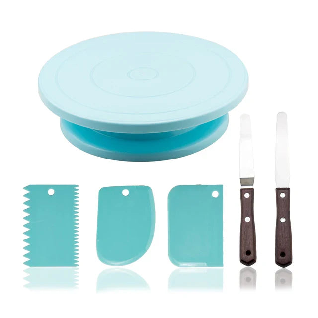 Rynx | Plastic Cake Turntable: Rotating Stable Stand for Baking Decoration - DIY Mold, Anti-Skid Round Cake Table
