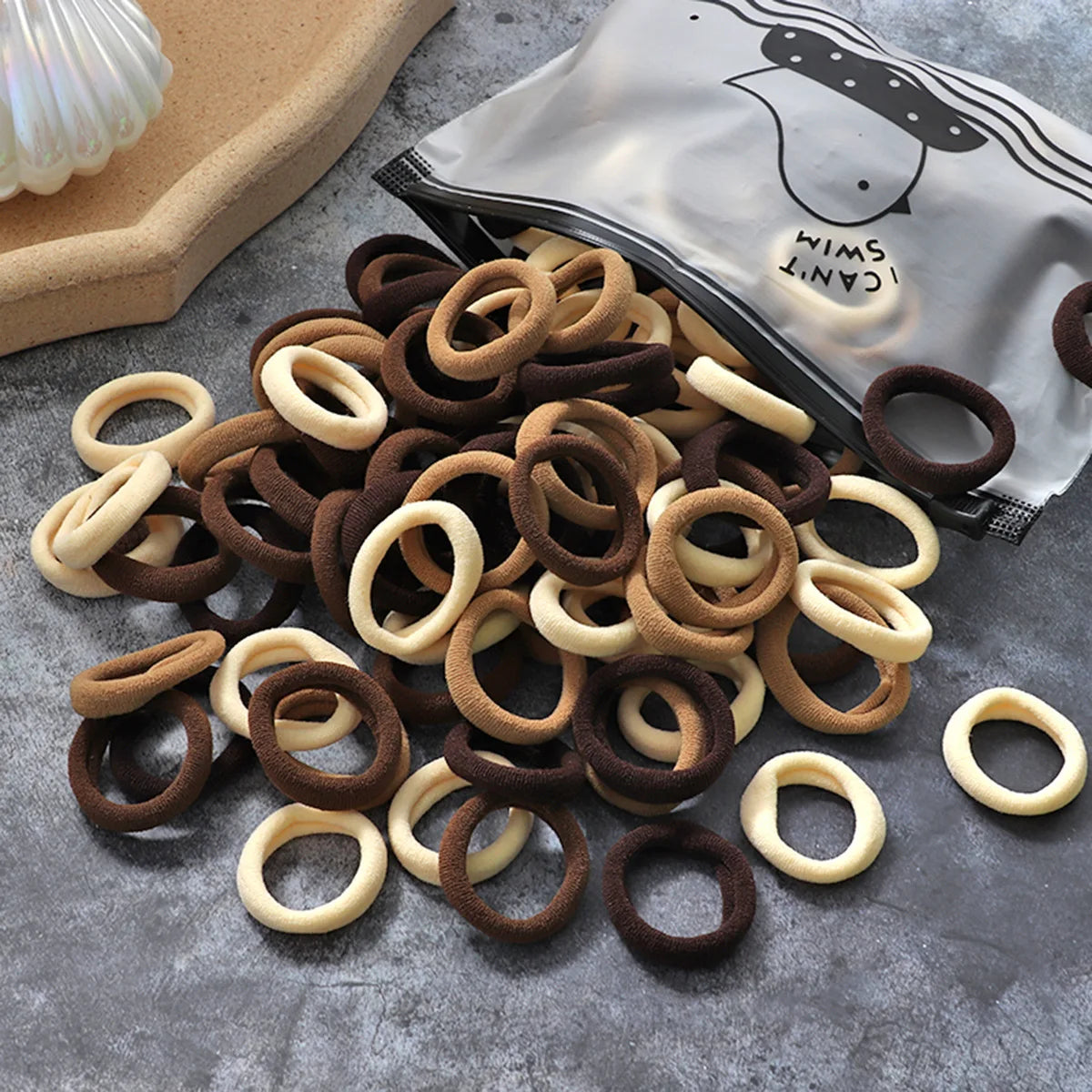 Rynx | 50/100pcs Colored Hair Ties for Kids: Elastic Hair Ties