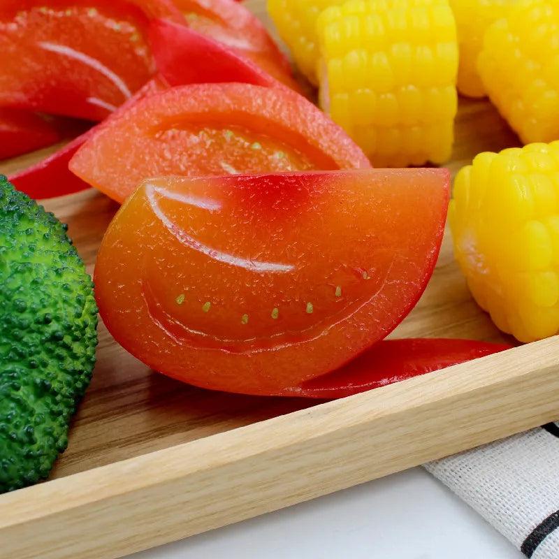Rynx | Levens echte kunstmatige groenteset - Realistic tomato, corn, and broccoli for restaurant displays and photography
