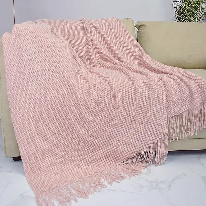 Rynx | Autumn knitted blanket light pink
