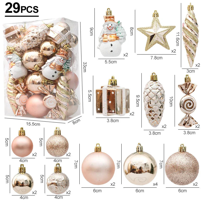 Rynx Christmas Tree Ornaments Red Candy Cane Hanging Decoration Large Pendants Set Christmas Decorations For Home 2024 Natal Navidad New Year