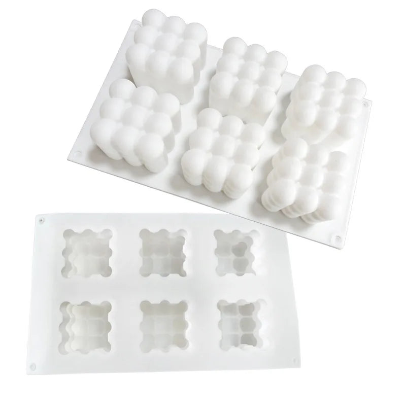 Rynx | 6 Cavity Large Bubble Silicone Mold – Candle, Mousse Cake, Chocolate, & Aromatherapy Soap Making Supplies for Home Decor