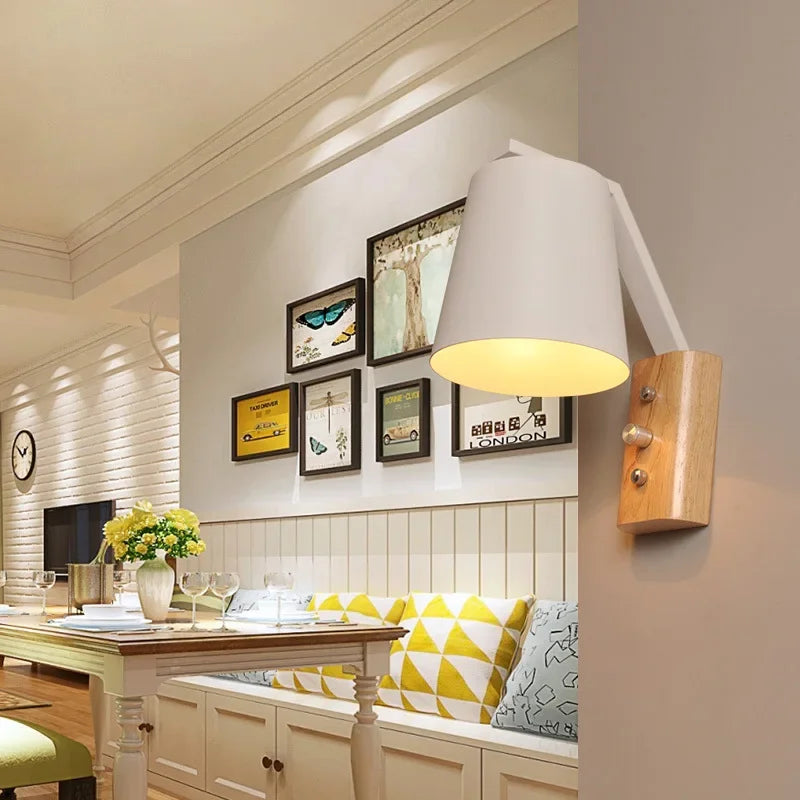 Rynx | HoutLys - LED Wall Lamp with Switch Nightstand Lamp Living Room Decoration