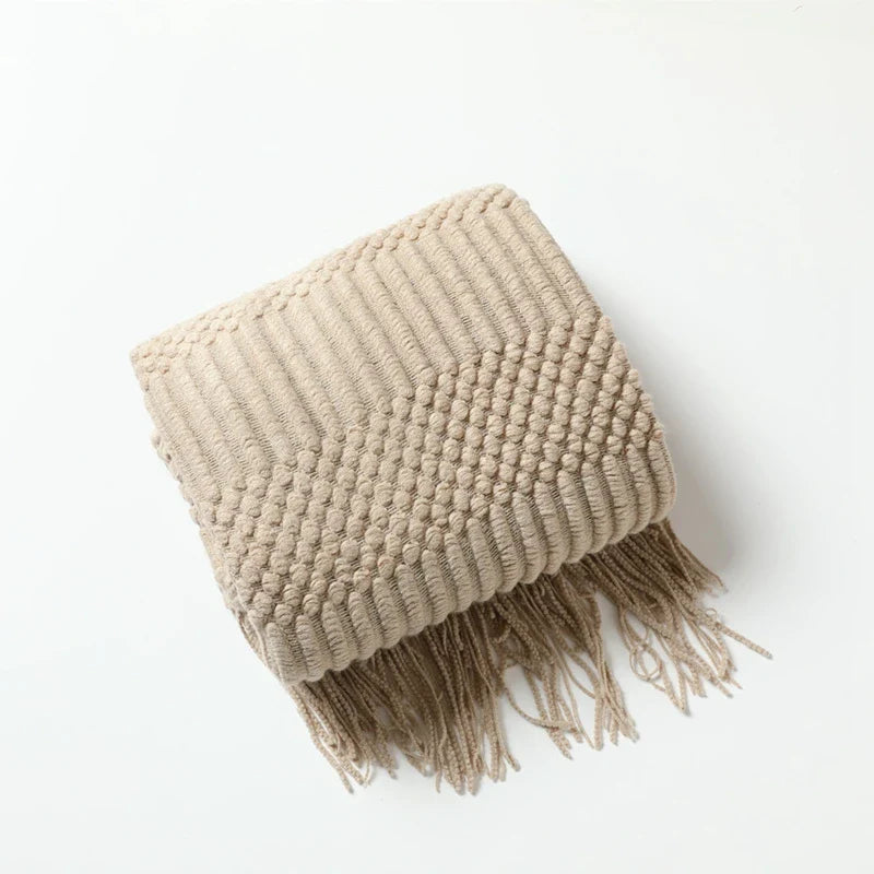 Rynx | purple diamond knit blanket