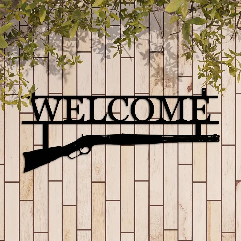 Rynx | HuntArt Metal Welcome Sign | Hunting Decor | Wall Art for Home | Metal Wall Decoration