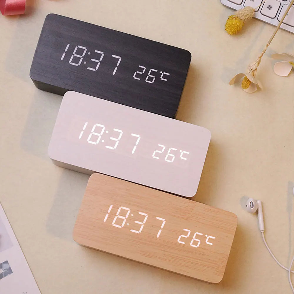 Rynx | Wood LED Smart Alarm Clock for Bedroom