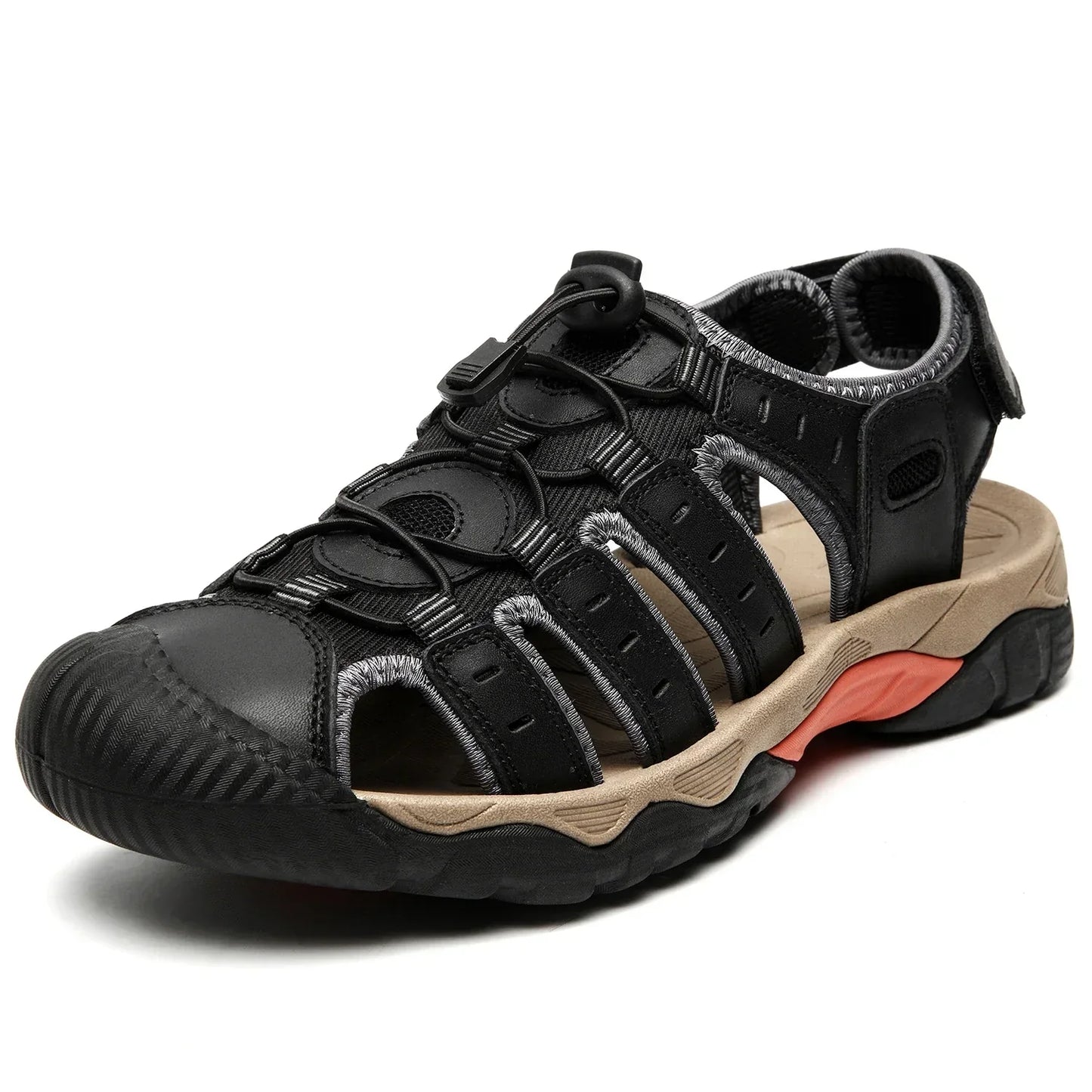 Rynx | Summer Men's Outdoor Sandals Beach Shoes Genuine Leather Trekking Hiking