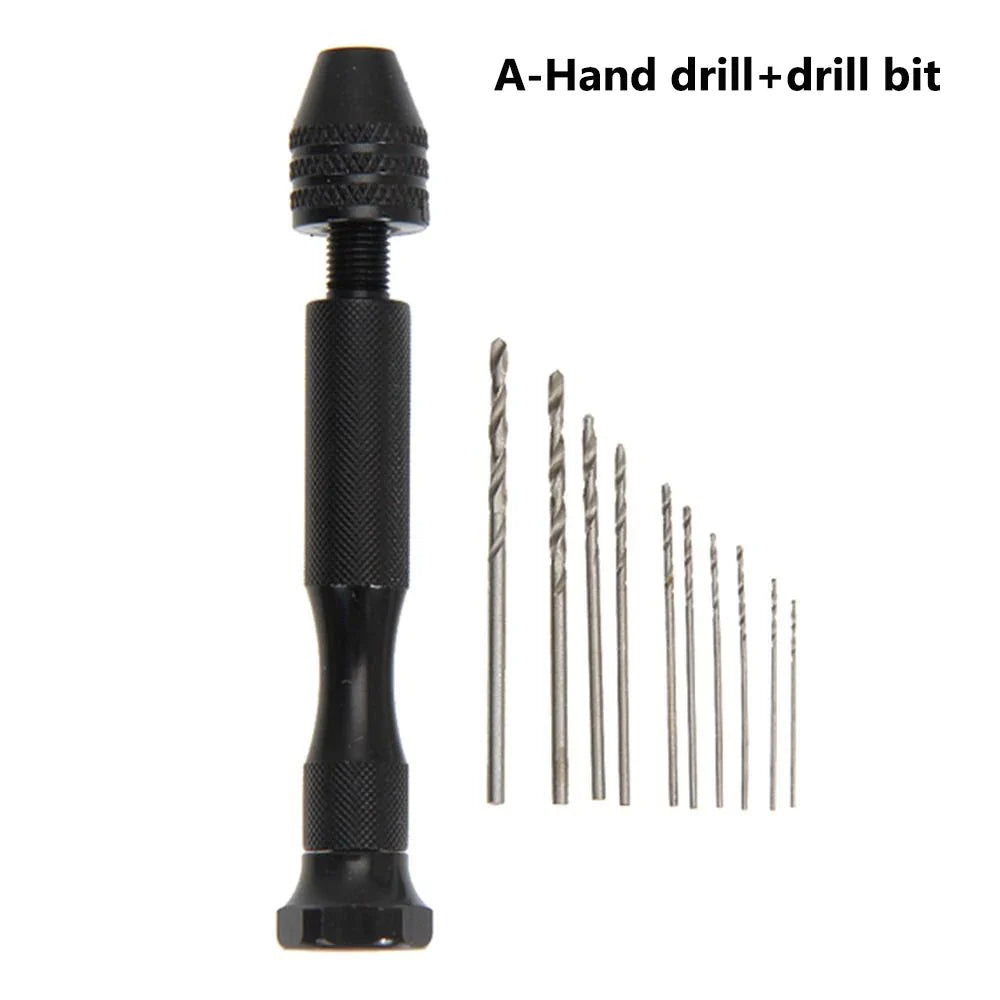 Rynx | Adjustable Manual Hand Drill With Keyless Chuck | Mini Micro Aluminum Hand Drill | HSS Steel Twist Drill Bit | Resin Mold Tools