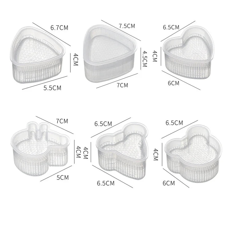 Rynx | Triangle Sushi Mould Kit - Kitchen Accessory for Onigiri Rice Ball and Bento, Easy-to-Use Sushi Machine Tool with Nori Cutter