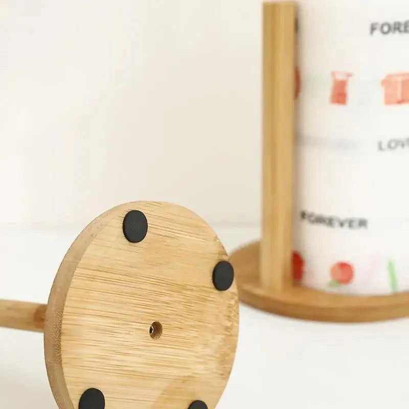 Rynx | Bamboo Storage Holder for Kitchen and Bathroom - Eco-Friendly Organizer for Paper and Cling Film