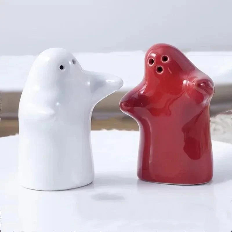 Rynx | Playful Ceramic Ghost Mini Salt and Pepper Shakers - Perfect Nordic Wedding Gift