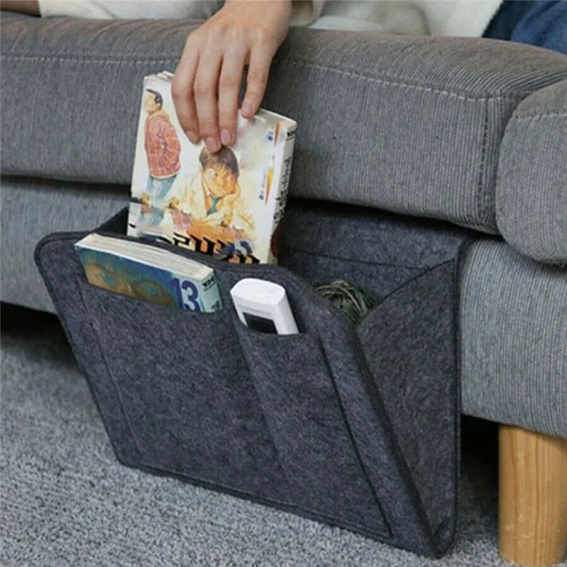 Rynx | Felt Bedside Storage Organizer - Couch and Bed Caddy with Pockets for TV Remote Control and More