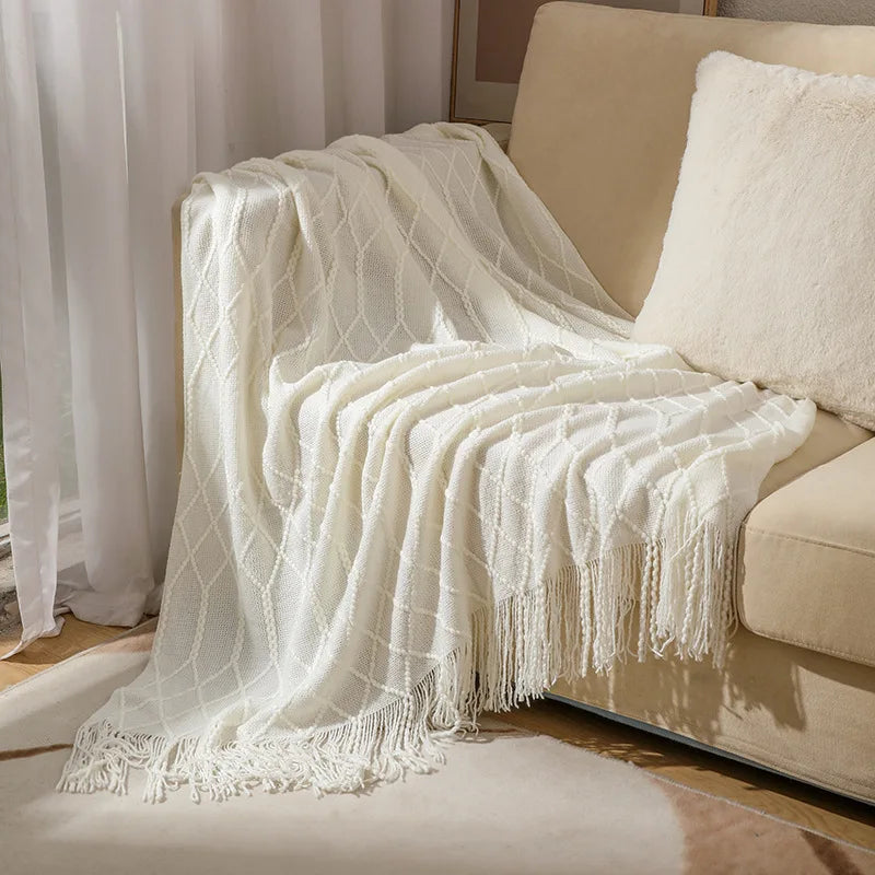 Rynx | purple diamond knit blanket