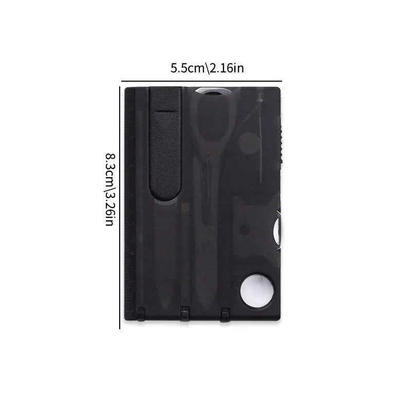 Rynx | Outdoor Camping Multifunctional Swiss Army Knife Card - Multi-Purpose Survival Tool with Lamp, Beauty Suit and Tool Card
