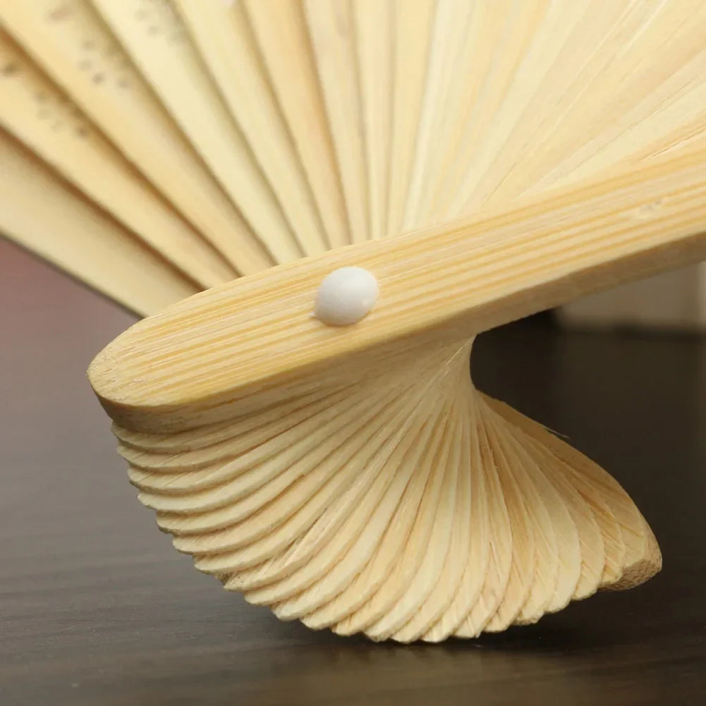 Rynx | DIY Paper Bamboo Folding Fans - Blank White Fans for Calligraphy, Painting, Wedding Gifts - Adults & Children's Practice (1-50pcs)