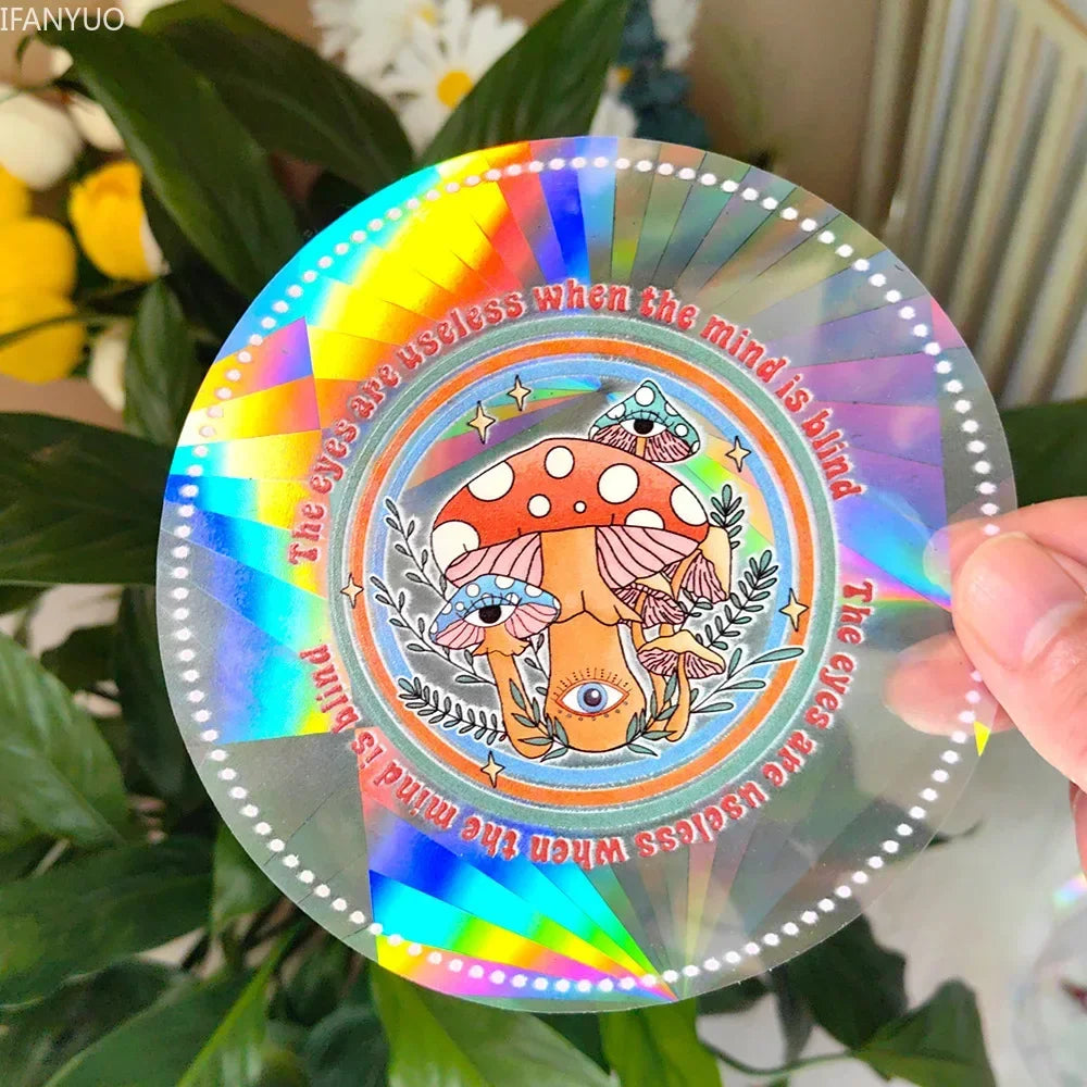 Rynx | PVC Self-Adhesive Glass Window Stickers | Sun Catcher Cat Moth Energy Suncatcher | Rainbow Prisms Sunlight Decals
