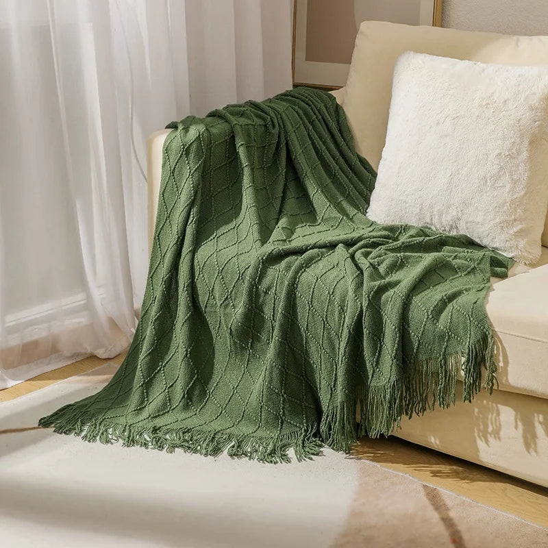Rynx | purple diamond knit blanket