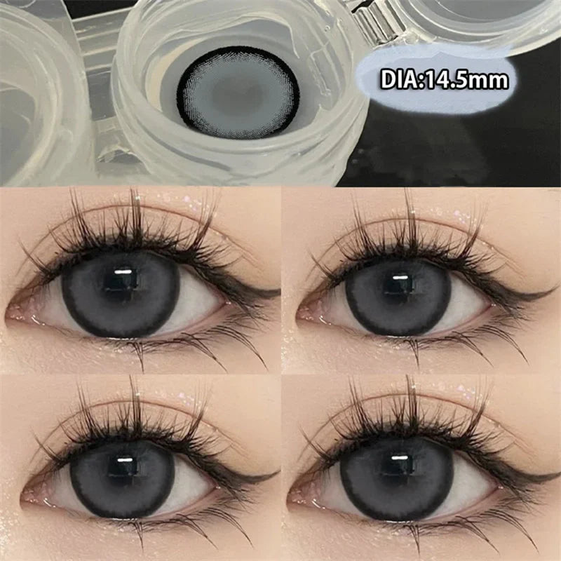 Rynx | 1 Pair High Quality Myopia Colored Contact Lenses Black Large Diameter Lenses Naturally Soft Beauty Pupil New Fast Shipping Holy Deer Gray