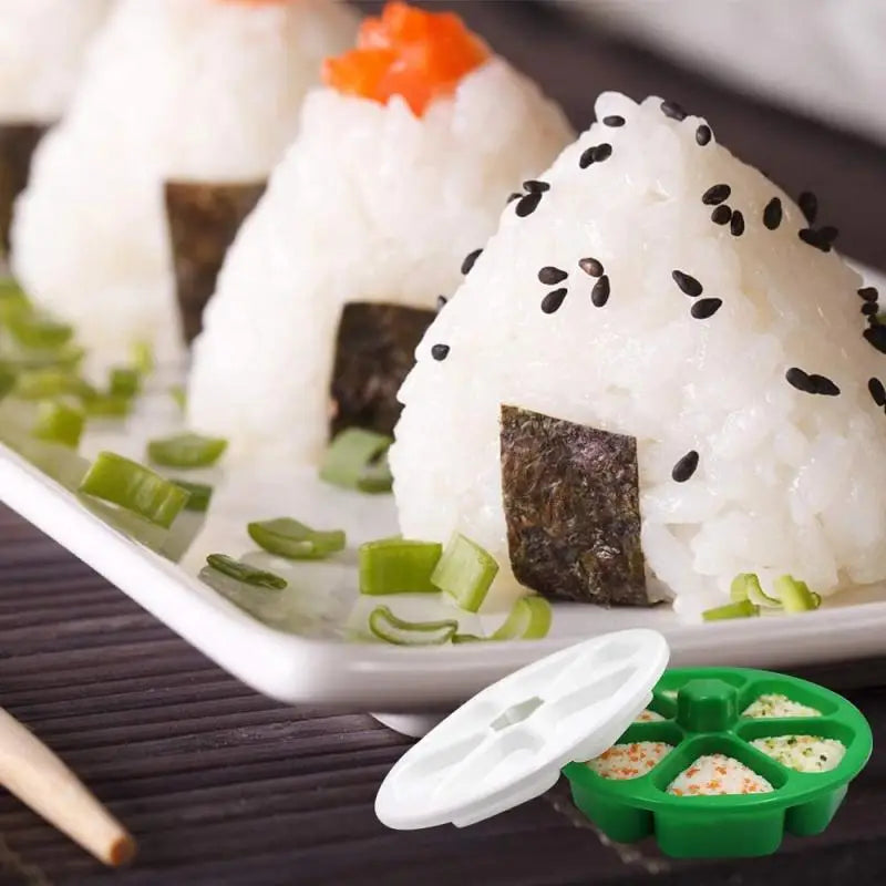 Rynx | Triangular Sushi Maker Kit - DIY Onigiri Rice Ball Press and Mold for Japanese Bento Box Kitchen Tools